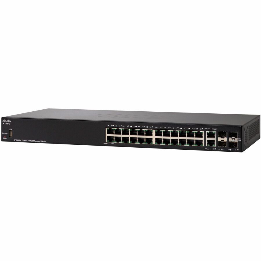 CISCO SF350-24 24-PORT 10/100 MANAGED SWITCH REMANUFACTURED