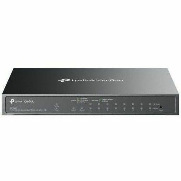 Omada 10Port Gigabit Easy Managed Switch with 8Port PoE+PORT: 8 Gigabit PoE+ Ports, 1x Gigabit NonPoE Ports, 1 Combo Gigabit RJ