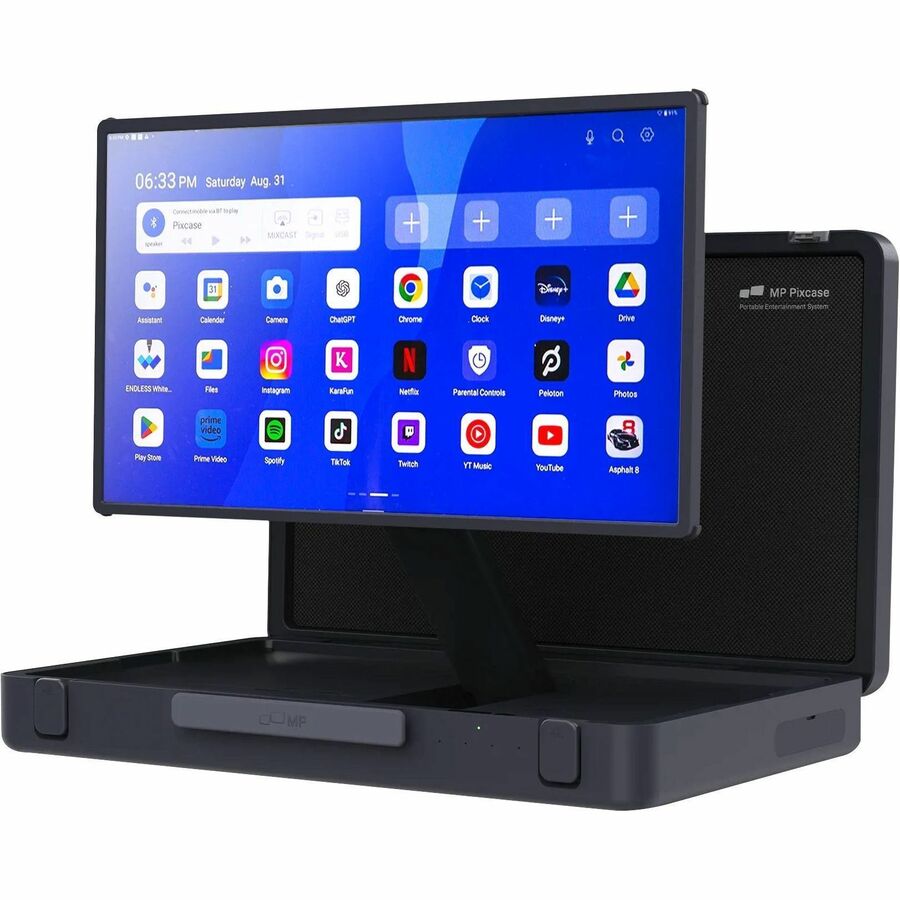 MOBILE PIXELS PIXCASE 27IN LCD TOUCH PORTABLE SUITCASE ENTERTAINMENT SYSTEM WITH