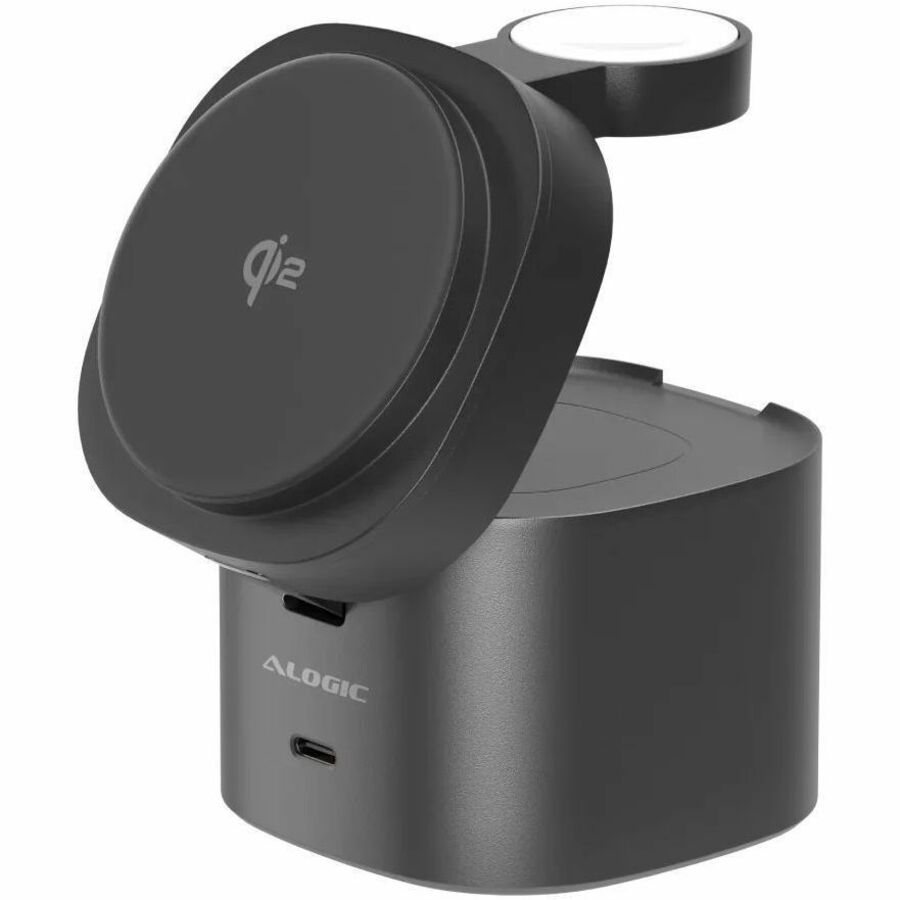 ALOGIC POWERPOD 4IN1 QI2 WIRELESS CHARGING STAND - BLACK