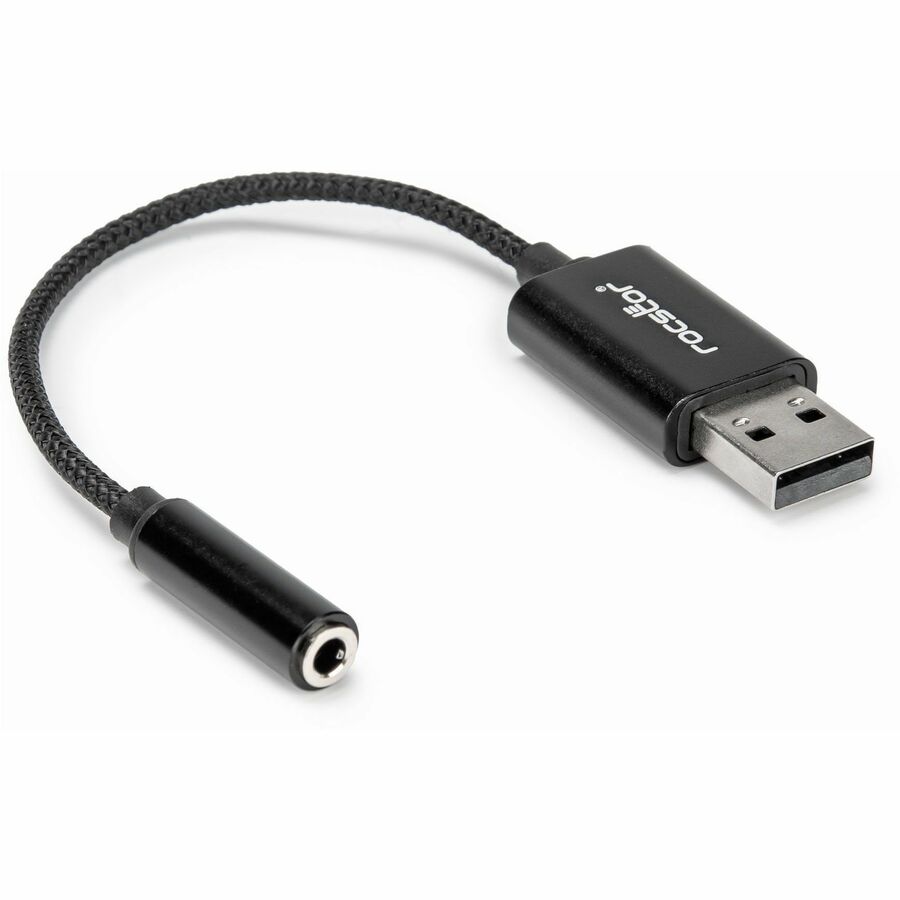 USB TYPE-A TO 3.5 MM HEADPHONE JACK ADAPTER - ALUMINUM - BLACK