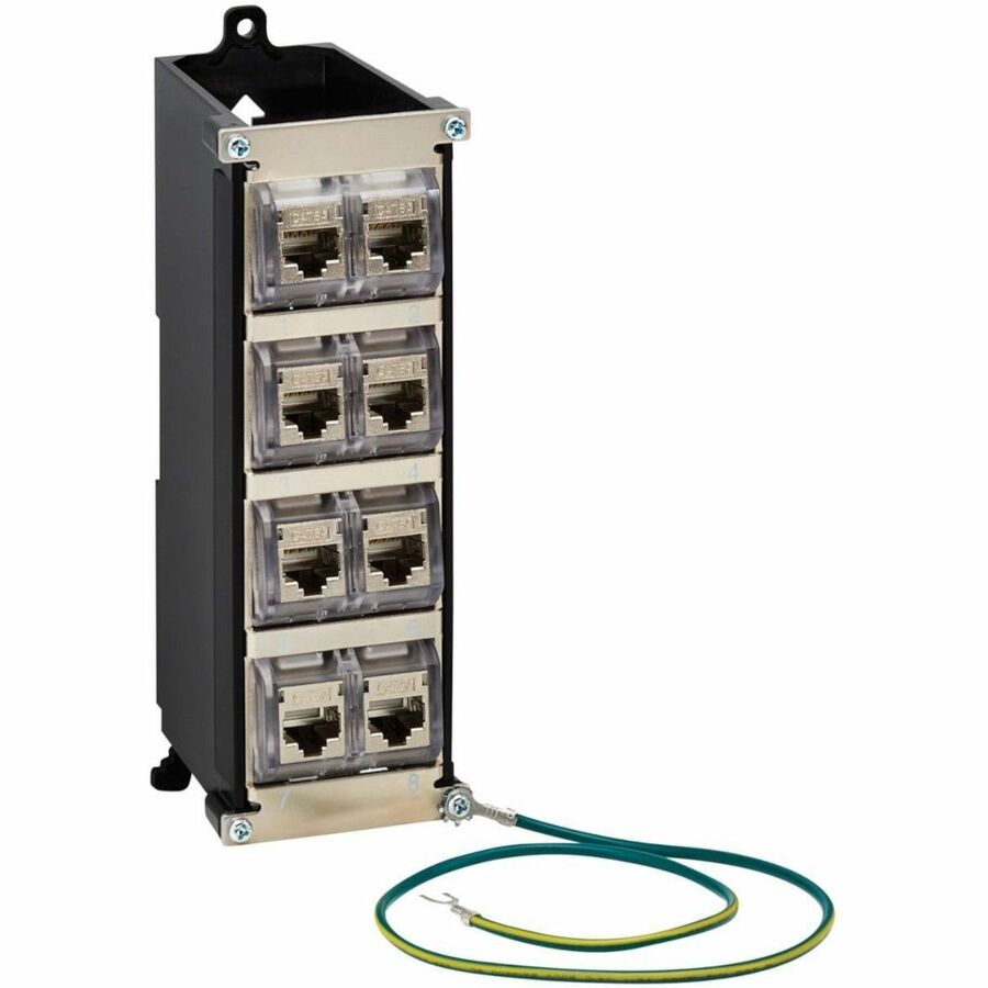 TRIPP LITE SERIES 8-PORT METAL SHIELDED DIN-RAIL MOUNT PRELOADED KEYSTONE PATCH