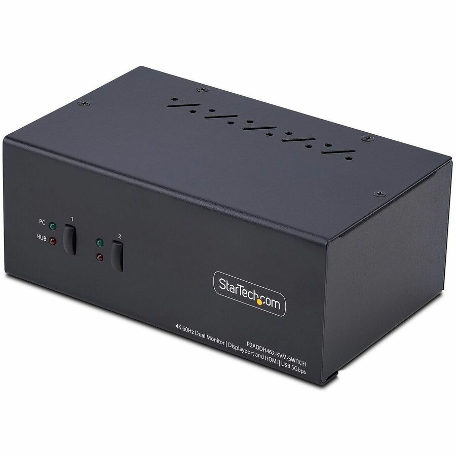 2-PORT DUAL-MONITOR DISPLAYPORT AND HDMI KVM SWITCH, 4K 60HZ, 1X HDMI & 1X DP MO