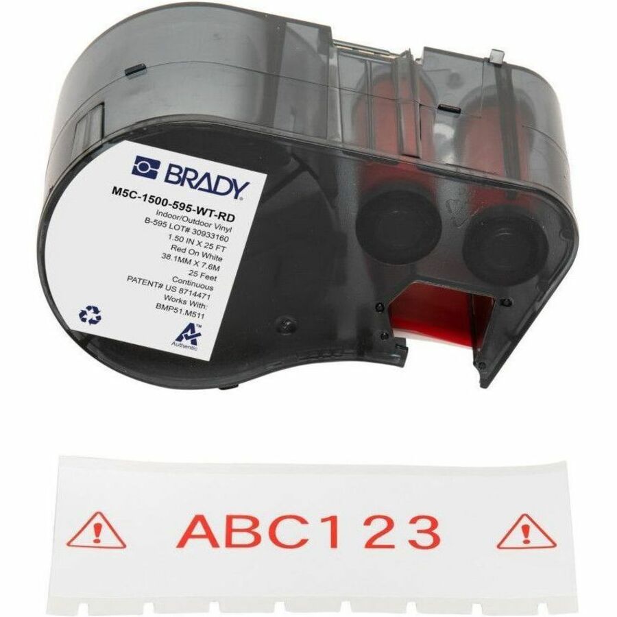 VINYL LABELS FOR M5 PRINTERS - 1.5, RED ON WHITE