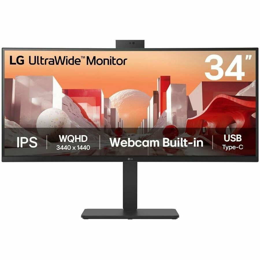 34IN LG MONITOR, 3440X1440, CURVED, 21:9 IPS, HDMI 2.0 (2), DP 1.4, USB TYPE-C,