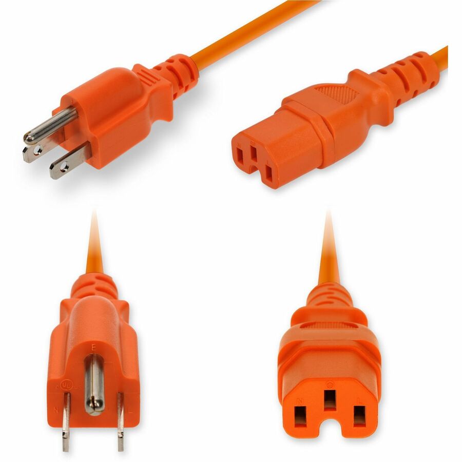 10FT NEMA 5-15P MALE TO C15 FEMALE HIGH-TEMPERATURE TEMP 14 AWG 125V AT 15A PVC