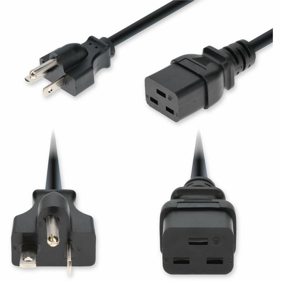 10FT NEMA 5-20P MALE TO C19 FEMALE INDUSTRIAL GRADE TEMP 12 AWG 125V AT 20A PVC