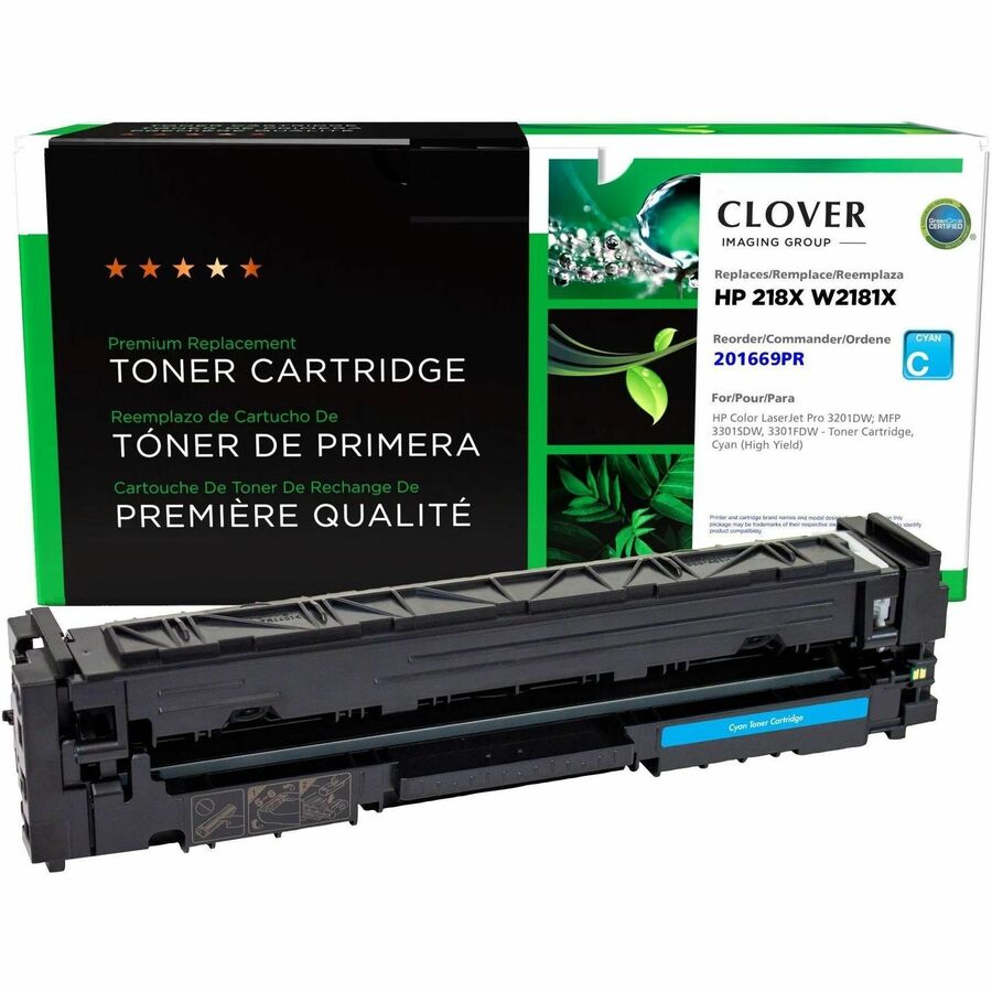 CLOVER IMAGING REMAN HP 218X W2181X CYAN TONER CARTRIDGE HIGH YIELD REUSED OEM C
