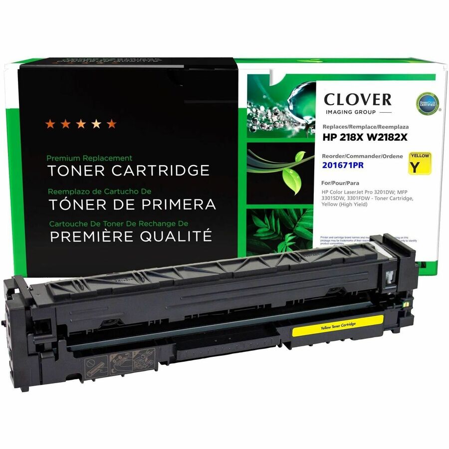 CLOVER IMAGING REMAN HP 218X W2182X YELLOW TONER CARTRIDGE HIGH YIELD REUSED OEM