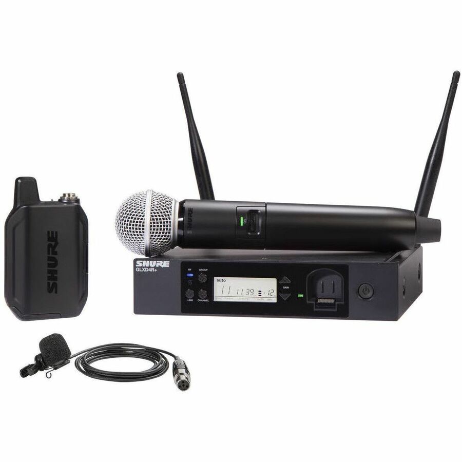 SHURE GLXD24R+ 1-PERSON WIRELESS COMBO MICROPHONE RACK SYSTEM (Z3: 2.4 / 5.8 GHZ
