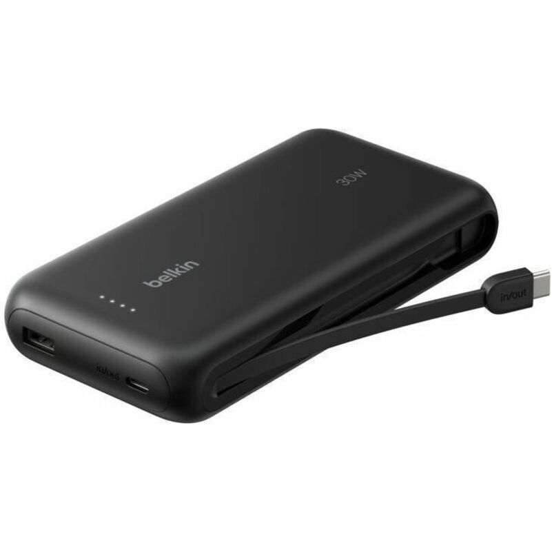 POWERBANK 20K 30W, INTEGRATED CABLE, SWITCH 2,BLACK