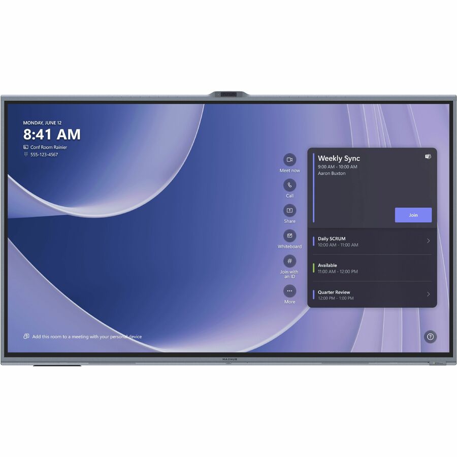 MAXHUB XBOARD V7 SERIES 55IN FOR MICROSOFT TEAMS ROOMS, 4K TOUCH DISPLAY, TRIPLE