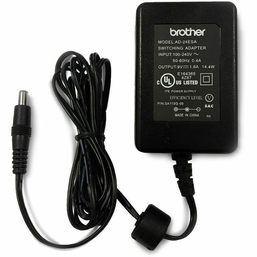 Brother Adapter for Brother P-Touch Label Markers - 14.40 W - 5 ft (1.52 m) Cable - 120 V AC, 230 V AC Input - 9 V Output - 1.60 A