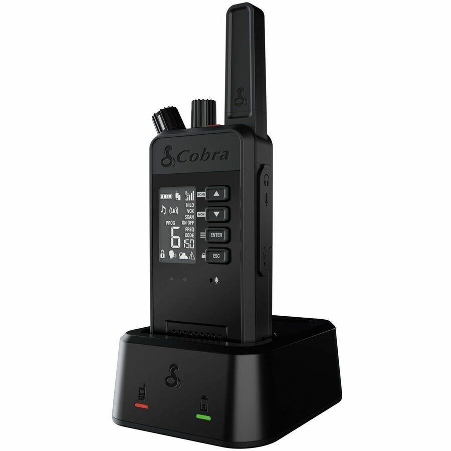 COBRA PERFORMA 450 LICENSED RADIO SINGLE PACK WITH LCD SCREEN, 6 CHANNELS, DOCK