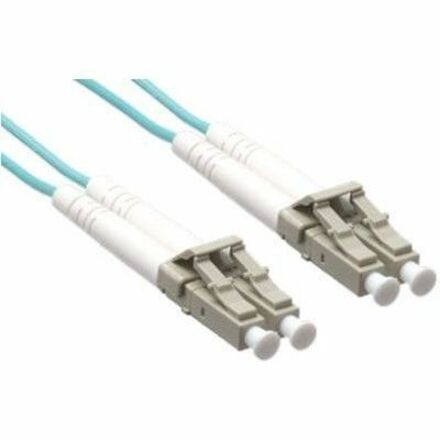10M LC/LC DUPLEX ZIP OM4 MM 50/125 FIBER OPTIC CABLE RED - TAA COMPLIANT