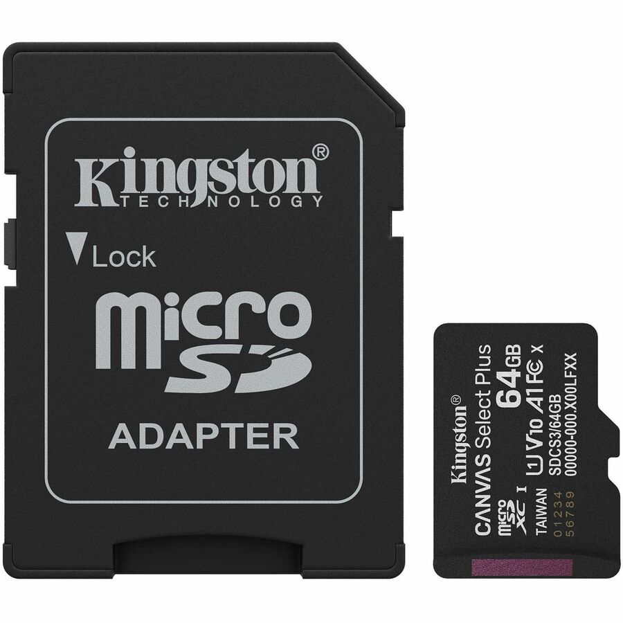 64GB MICROSDXC CANVAS SELECT PLUS GEN3 100MB/S A1 CARD + ADAPTER