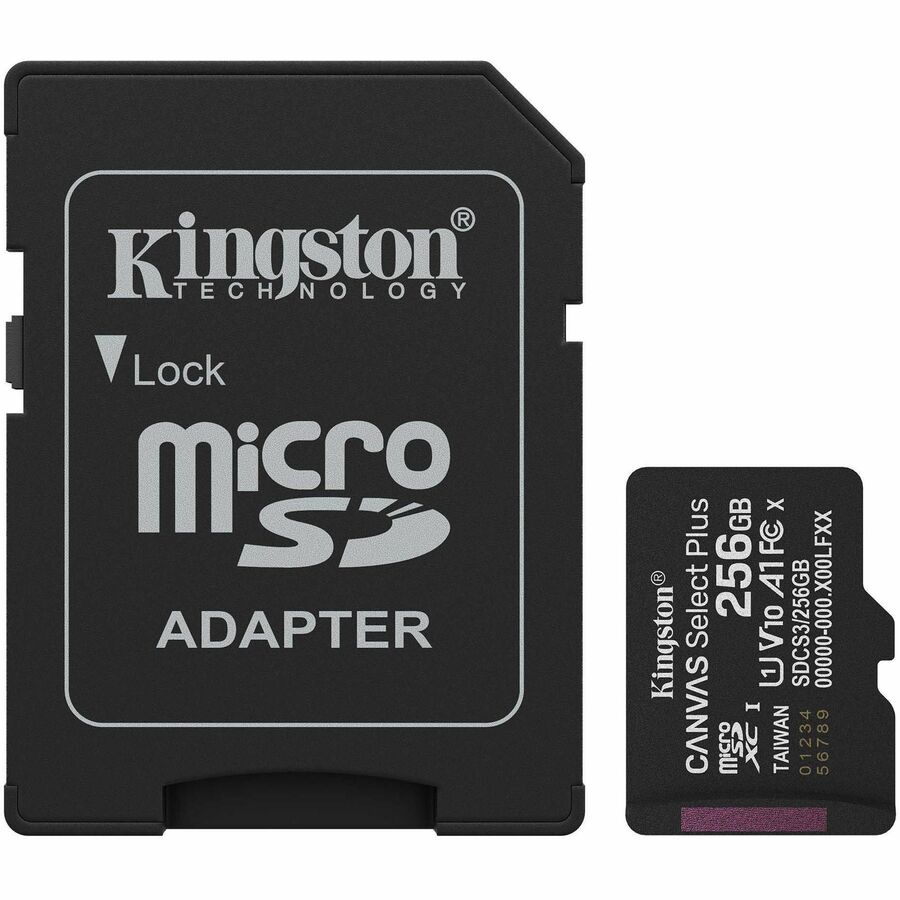 256GB MICROSDXC CANVAS SELECT PLUS GEN3 150MB/S A1 CARD + ADAPTER