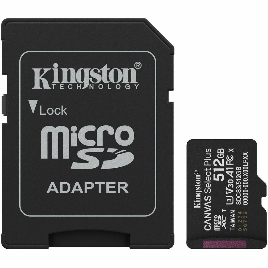 512GB MICROSDXC CANVAS SELECT PLUS GEN3 150MB/S A1 CARD + ADAPTER