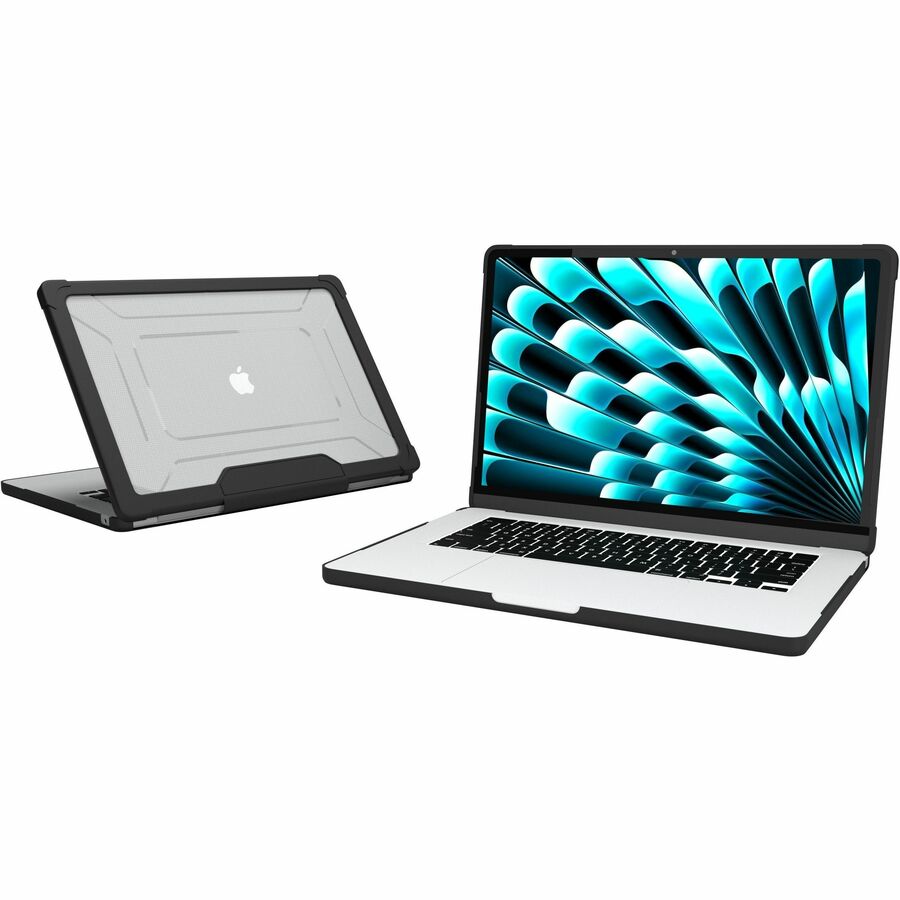 EXTREME SHELL-L FOR MACBOOK AIR 15 (2024 W/SPINE) (BLACK/CLEAR)