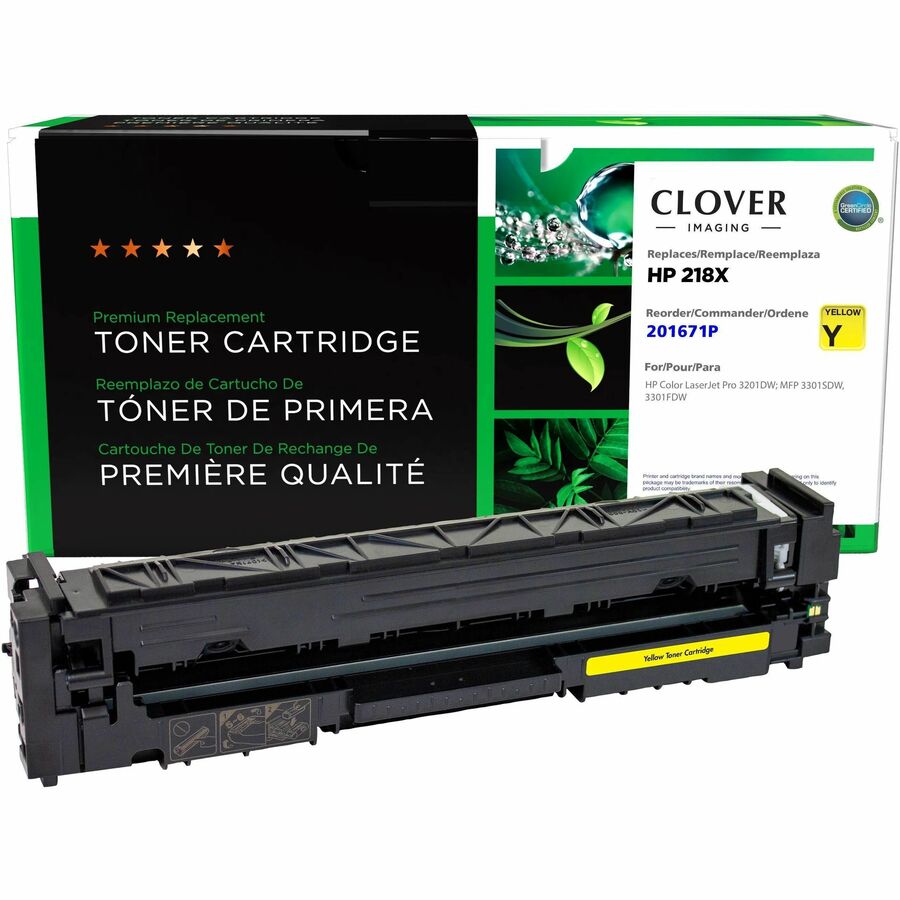 CLOVER IMAGING REMAN HP 218X W2182X YELLOW TONER CARTRIDGE HIGH YIELD NEW CHIP