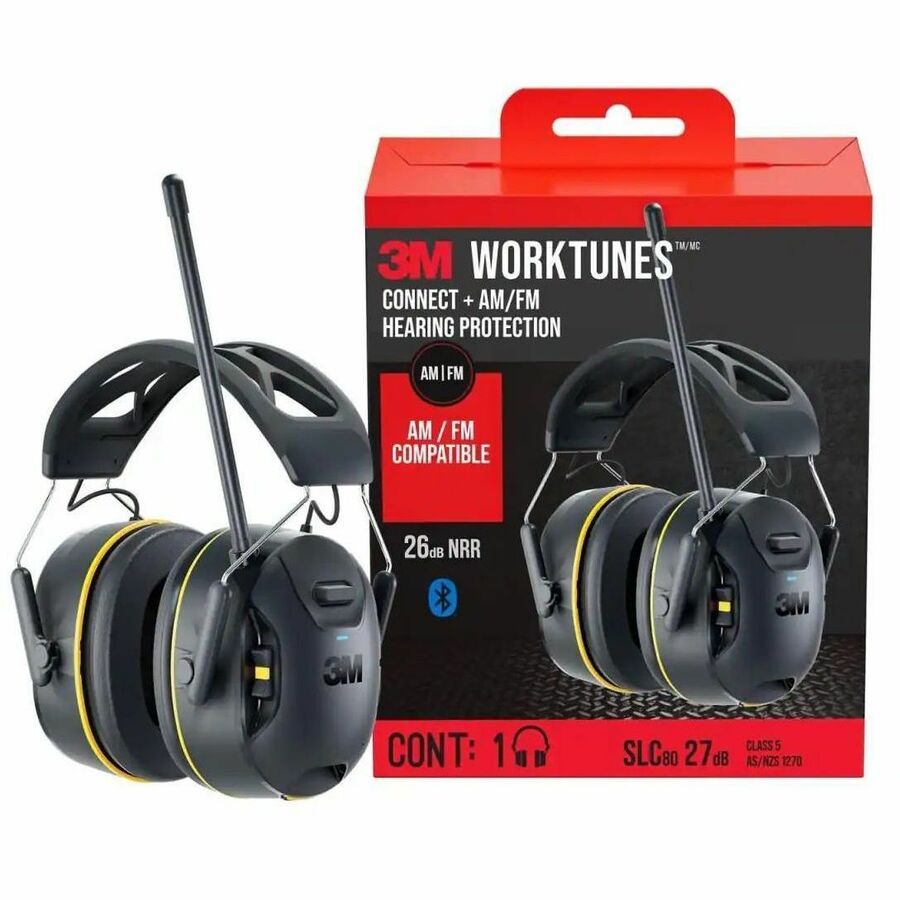 3M WORKTUNES CONNECT + AM/FM WIRELESS HEARING PROTECTOR WITH BLUETOOTH TECHNOLOG