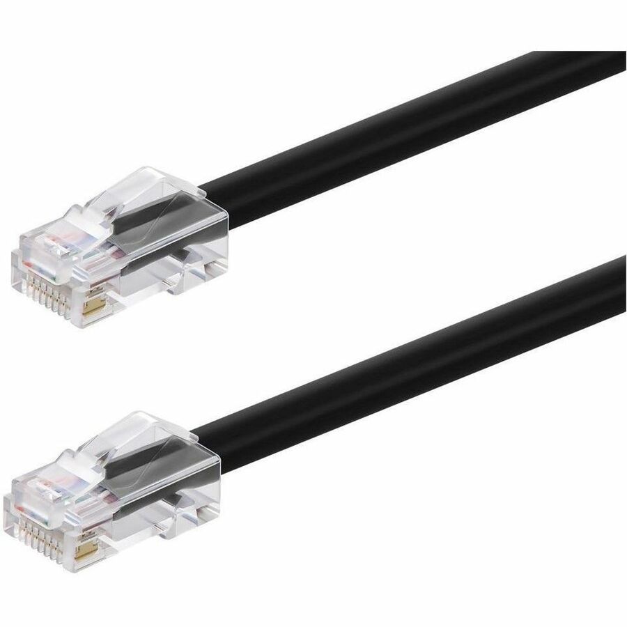 MONOPRICE CAT6A 0.5FT BLACK PATCH CABLE, 26AWG, 10G, BARE COPPER CONDUCTOR, GOLD
