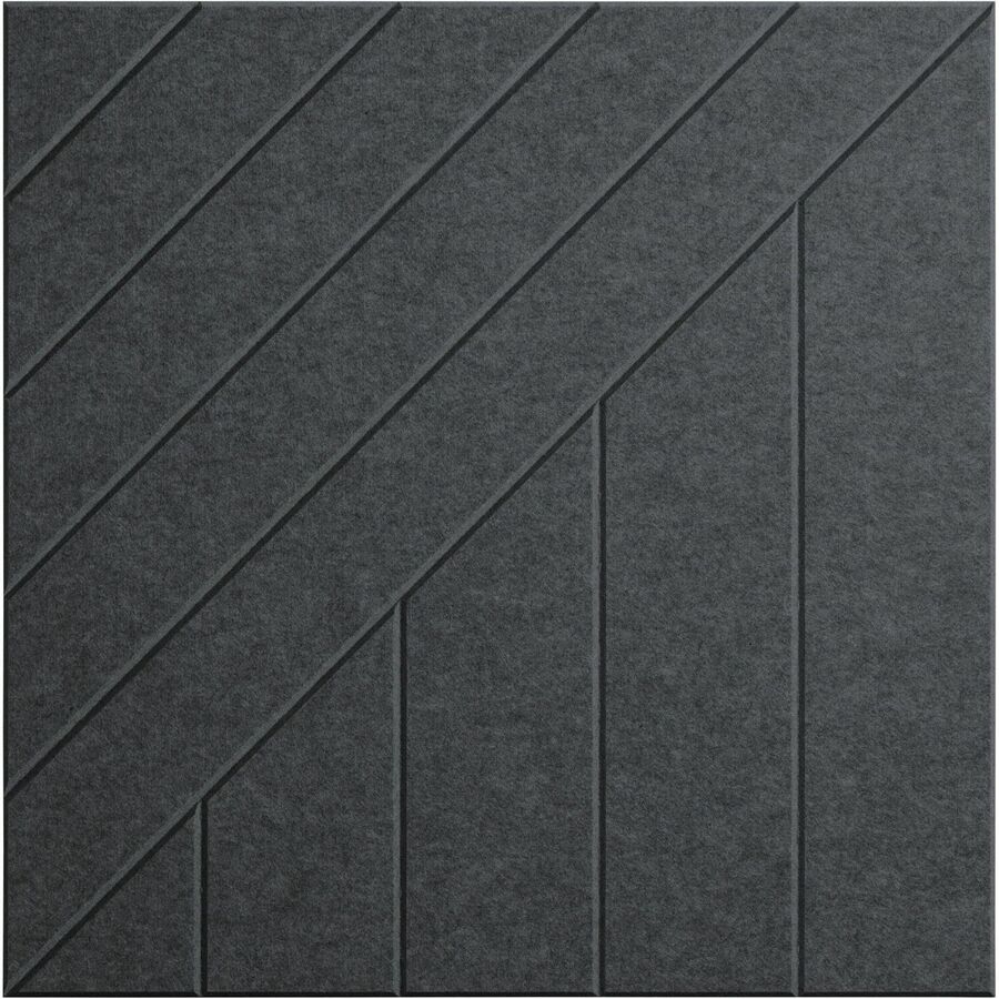 TRUTILE ACOUSTIC WALL PANEL IN CHARCOAL GRAY, WIDE SLANT WIDE SLANT 2X2, STANDAR