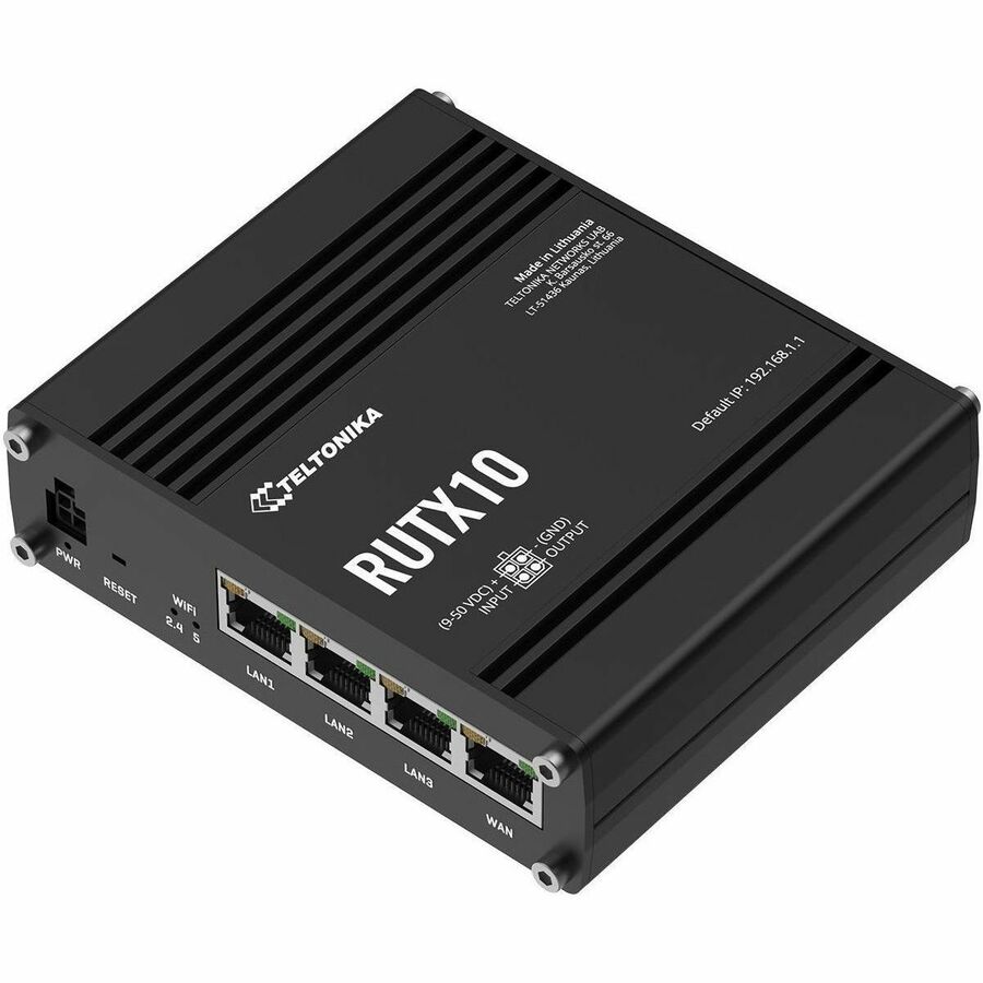 RUTX10 ETHERNET ROUTER, 4 X GIGABIT ETHERNET PORTS WITH UP TO 128 PORT/TAG-BASED