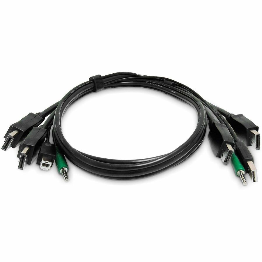 6FT (1.8M) DUAL-DISPLAYPORT KVM CABLE, 2X USB A TO B, 3.5MM AUDIO, UNIVERSALLY C