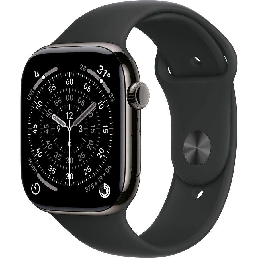 APPLE WATCH SERIES 11 GPS + CELLULAR 42MM SLATE TITANIUM CASE WITH BLACK SPORT B