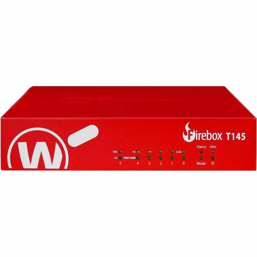WATCHGUARD FIREBOX T145 APPLIANCE ONLY - 1RU - WIRED - GIGABIT ETHERNET - MT7988