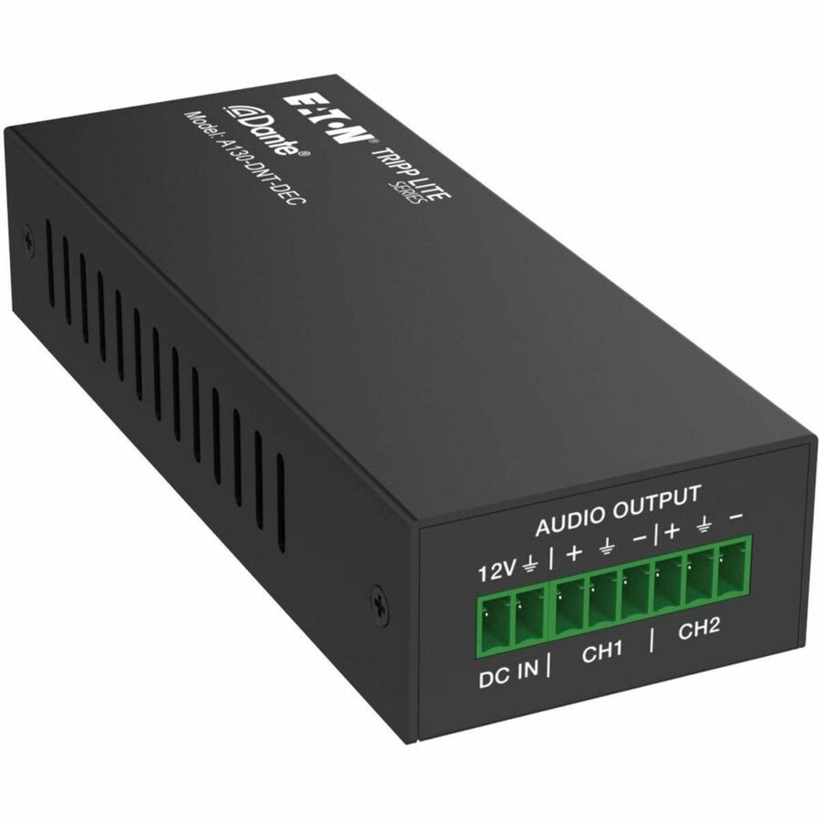 TRIPP LITE SERIES DANTE 2-CHANNEL ANALOG AUDIO DECODER WITH POE, 100M PCM 2.0 44