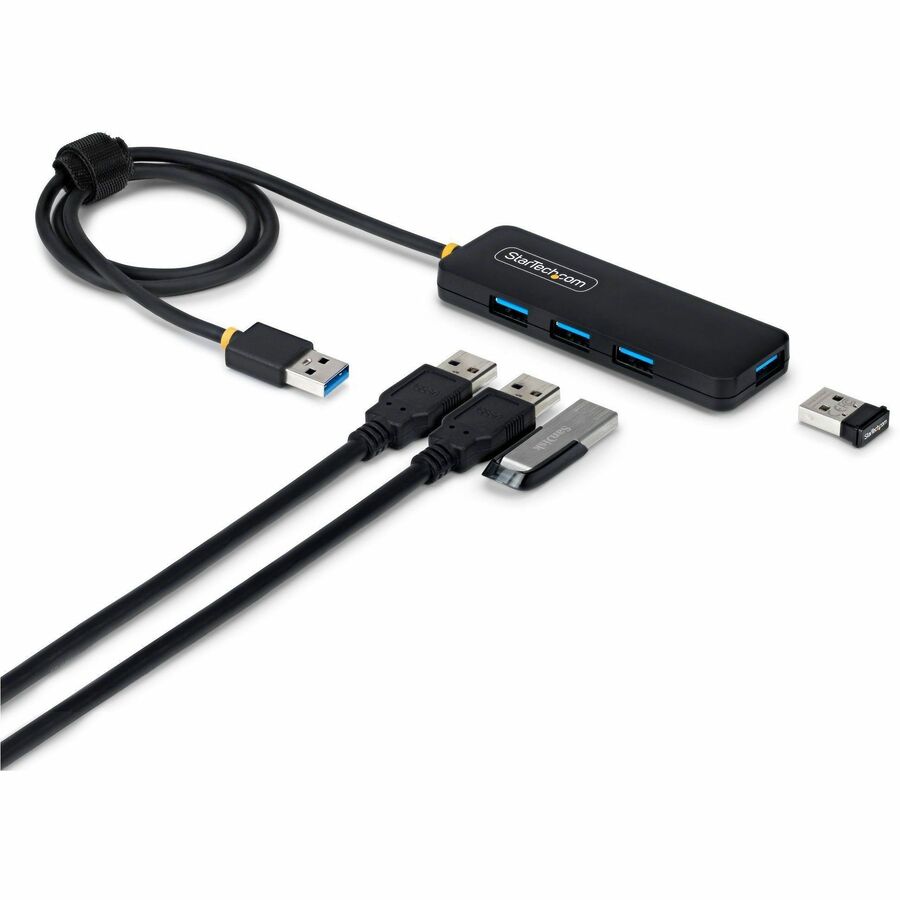 4-PORT USB-A HUB, 5GBPS, BUS POWERED, USB-A TO 4X USB-A MINI HUB, EXTRA LONG 2FT