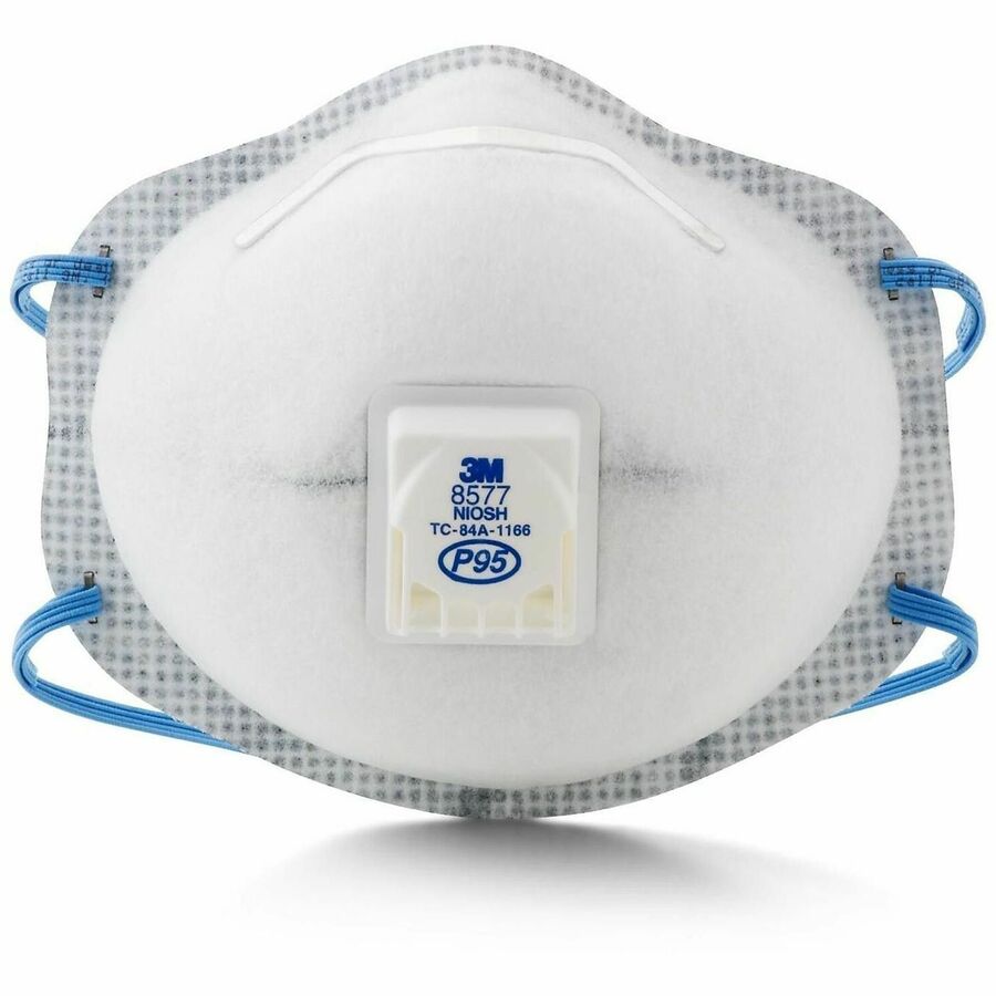 3M Particulate Respirator 8577 - One Size - Particulate, Oil Protection - White - Nose Clip, Carbon Layer, Lightweight, Adjustable Nose Clip - 8 / Carton