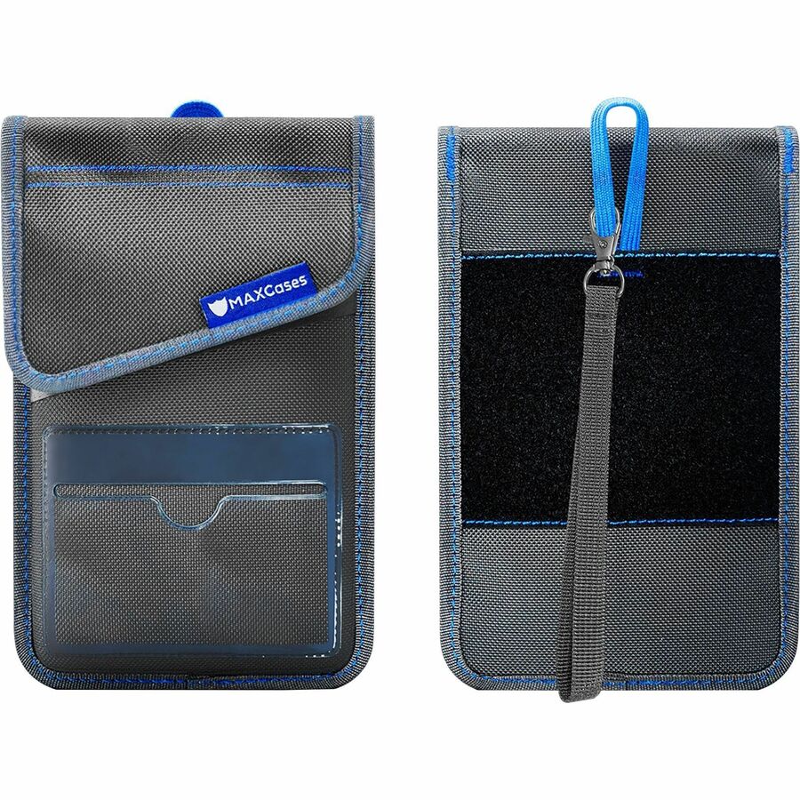 SHIELDBLOC PHONE POUCH W/RF BLOCKING, ID POCKET AND VELCRO CLOSURES (GRAY) - THE