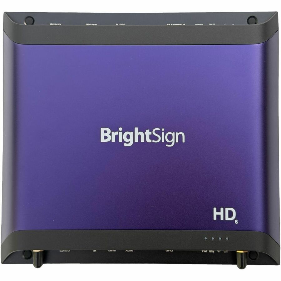 BRIGHTSIGNOS ENABLED MEDIA PLAYER. SINGLE UHD VIDEO DECODE. USB-A, GPIO, 3.5MM S