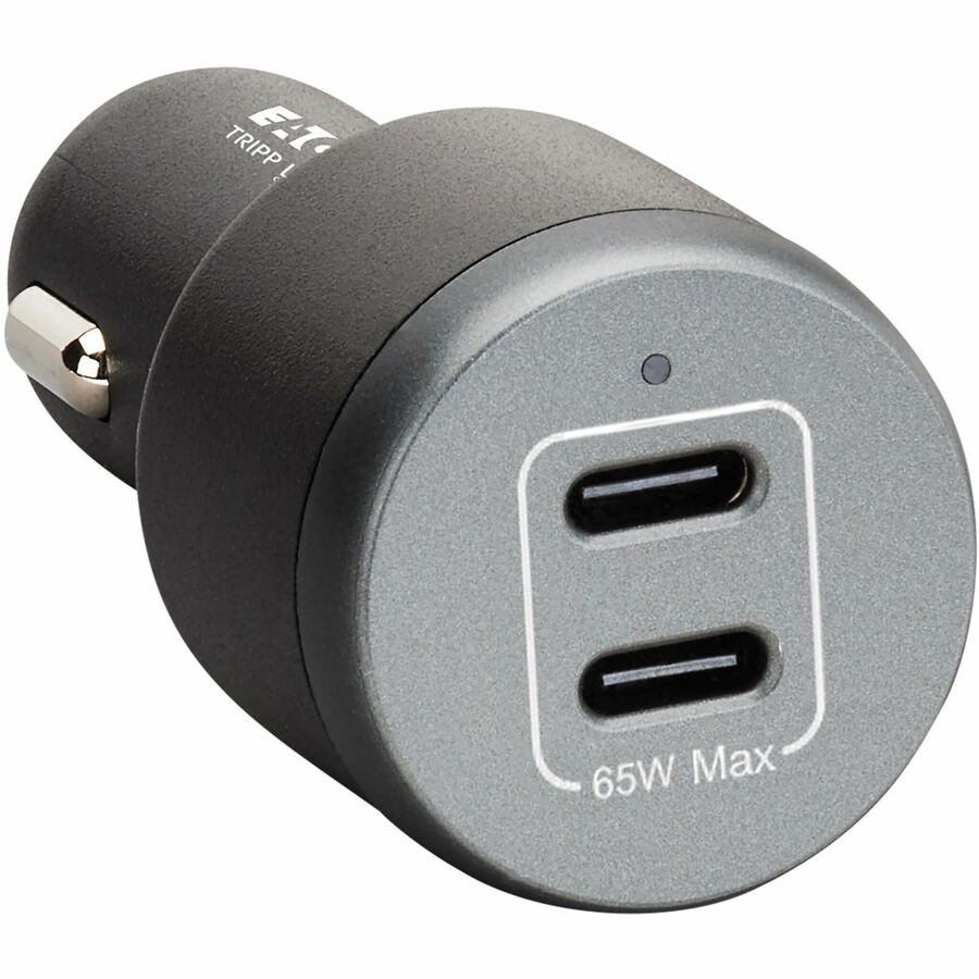 DUAL-PORT USB CAR CHARGER, 65W MAX - 2 USB-C CHARGING PORTS, 65W PD 3.1 AND PPS