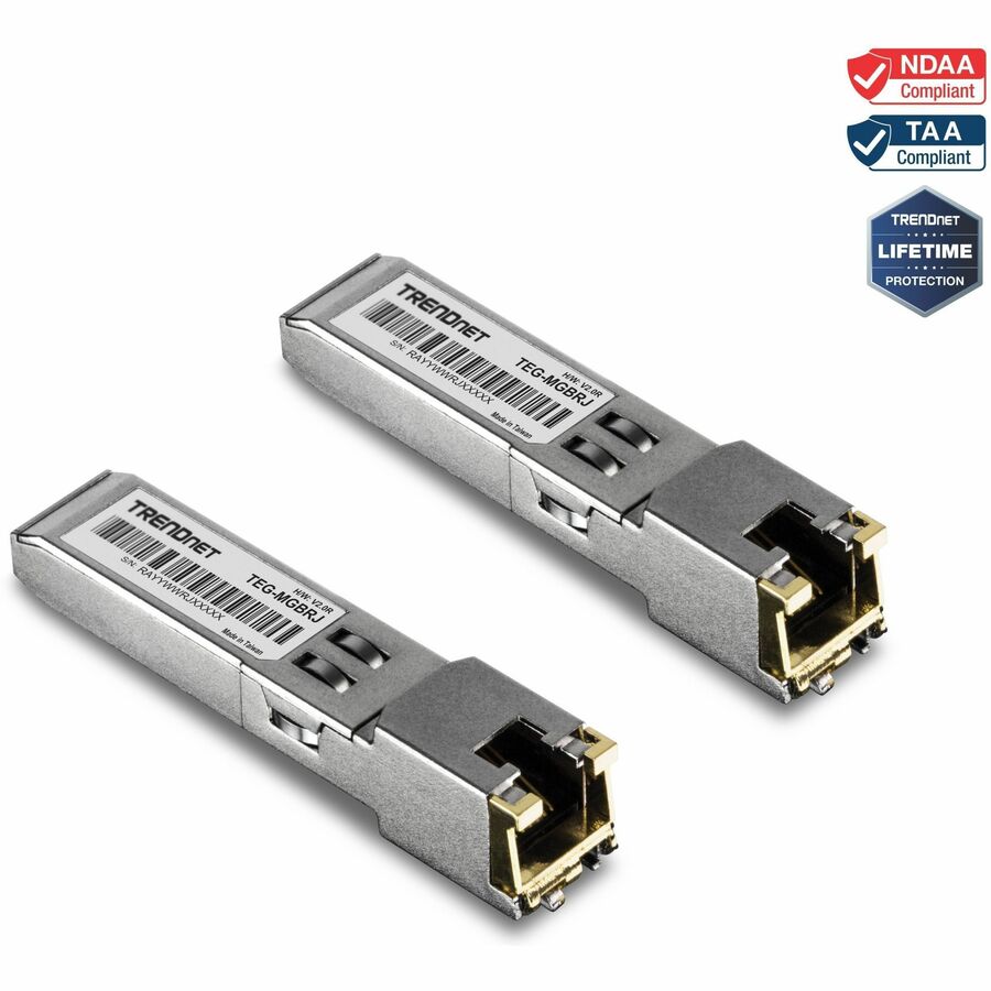 2-PACK 1000BASE-T RJ45 COPPER SFP MODULE