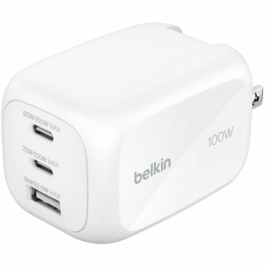100W 3PORT GAN WALL CHARGER (BUILT-IN US PLUG)