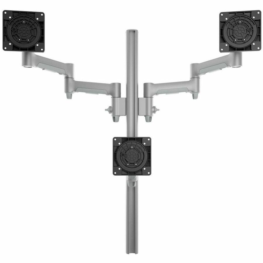 AWMS-3-TH467 TRIPLE STACK HOLDS A LARGE ULTRAWIDE MONITOR WITH TWO SMALLER MONIT