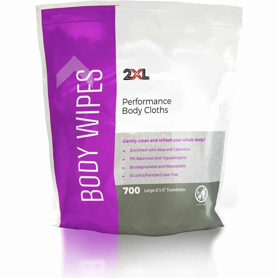 2XL Vitamin E & Aloe Performance Body Cloths - White - Non-woven Fabric - 700 - 2 / Carton