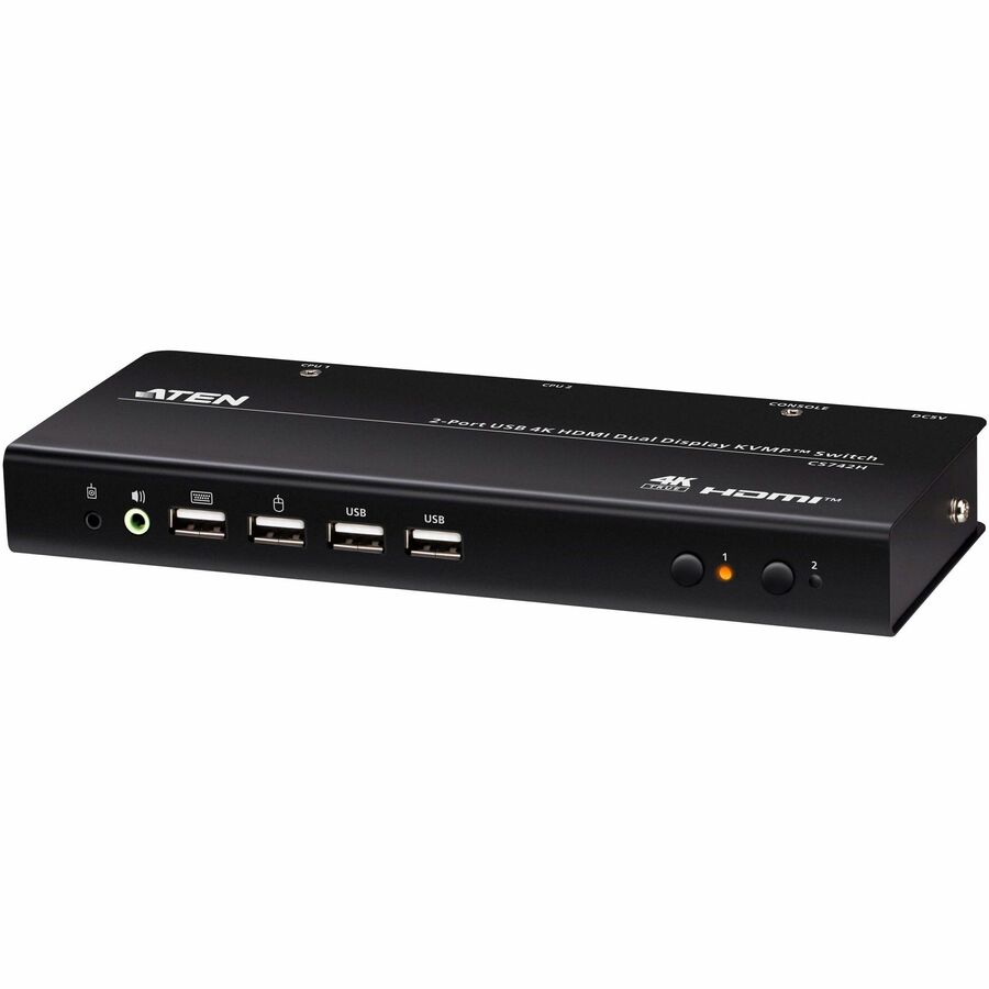 2-PORT USB 4K HDMI DUAL-DISPLAY KVMP SWITCH (CABLES INCLUDED)