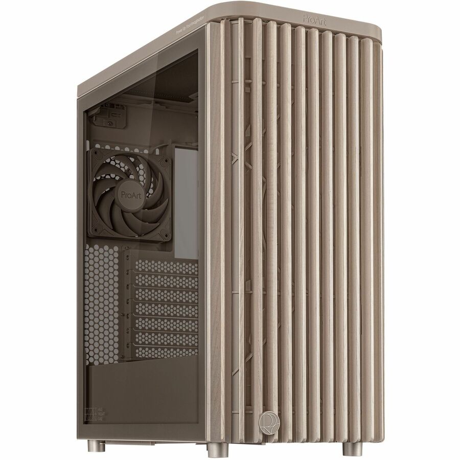 ASUS PROART PA401 WOOD EDITION BEIGE ATX CASE WITH TEMPERED GLASS PANEL; SUPPORT