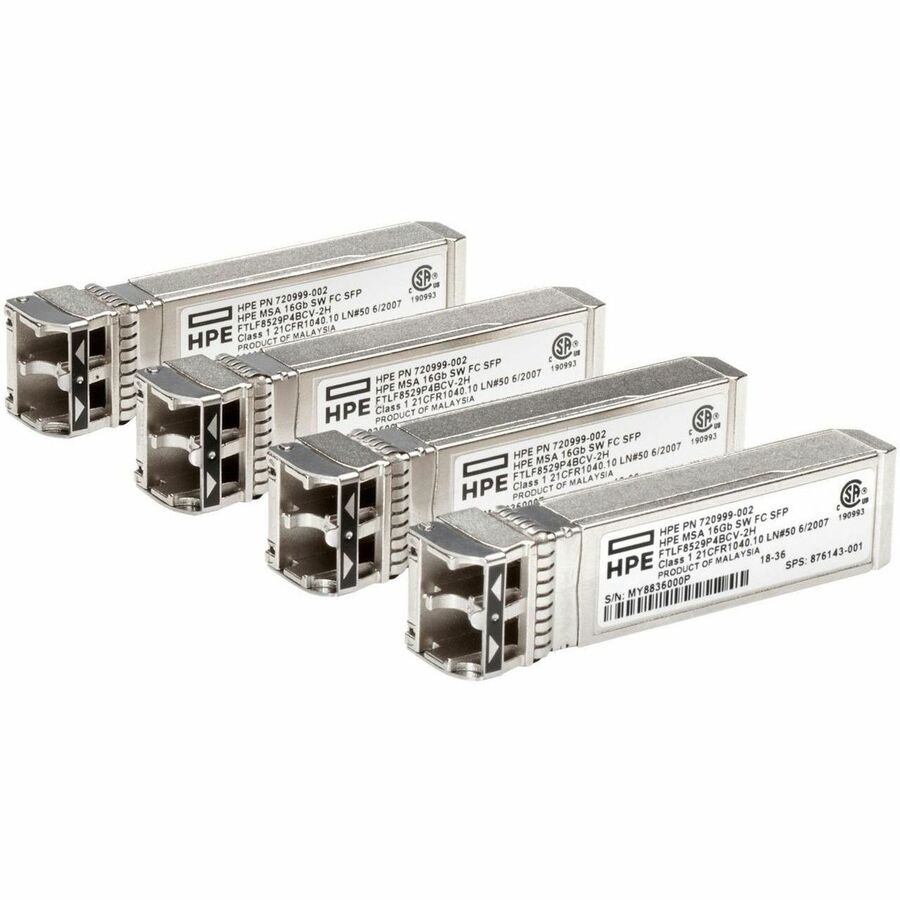 HPE MSA 16GB SFP+ SHORT WAVE FIBRE CHANNEL 4-PACK TRANSCEIVER BUNDLE