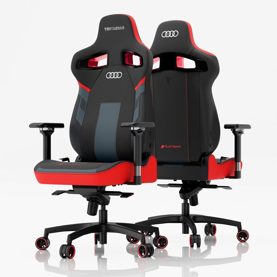 VERTAGEAR PL4800 AUDI SPORT EDITION BLACK WITH WHITE GAMING CHAIR (LED/RGB UPGRA