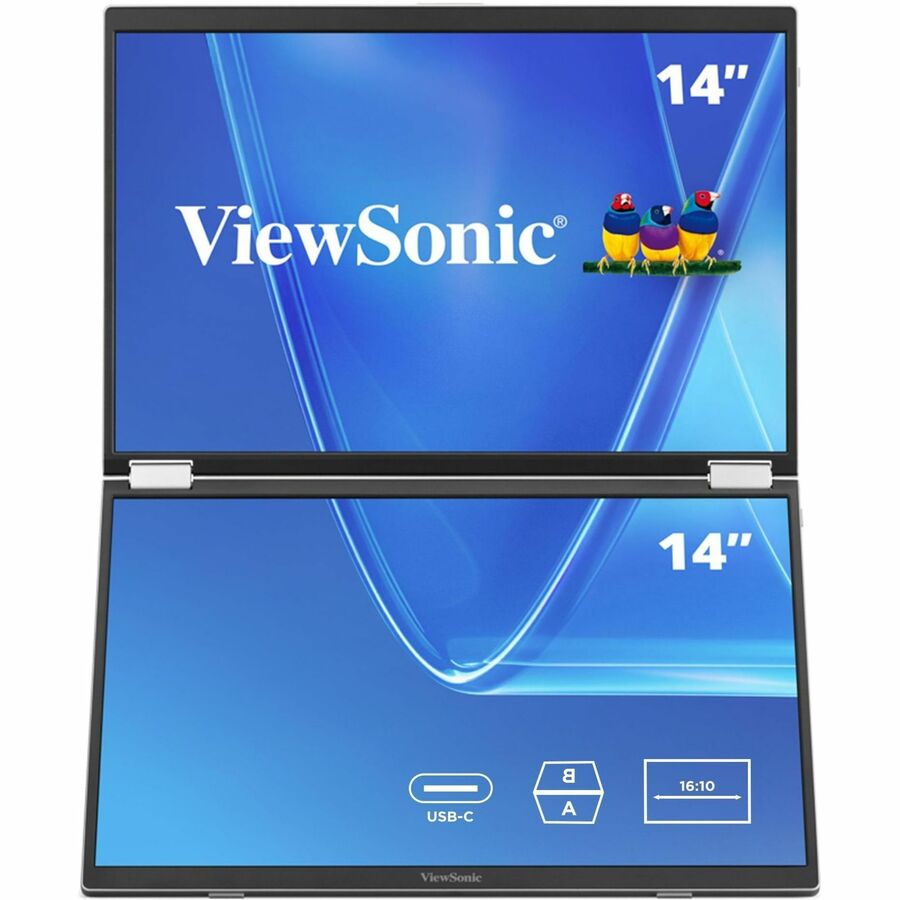 14IN DUAL SCREEN WUXGA PORTABLE MONITOR WITH USB-C AND PROTECTIVE SLEEVE