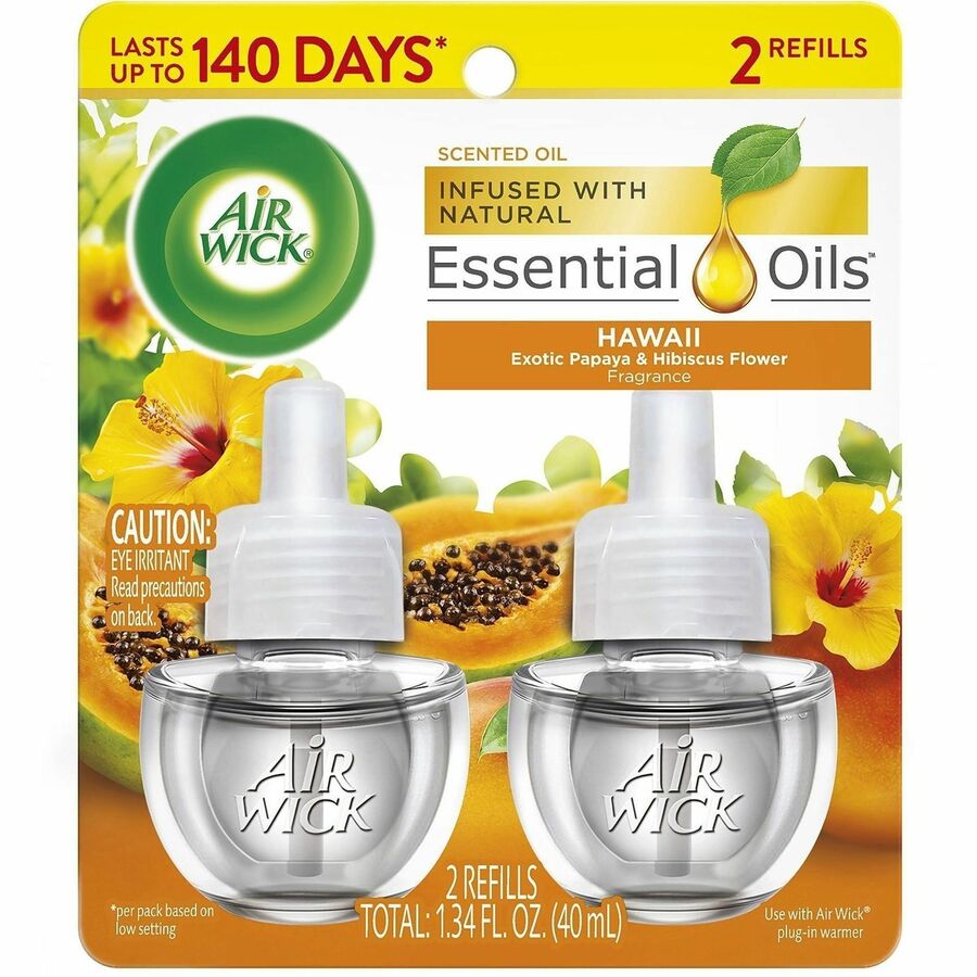 Air Wick Scent Oil Warmer Refill - Oil - 0.7 fl oz (0 quart) - Hawaii Exotic Papaya, Hibiscus Flower - 120 Day - 2 Refills/Pack - 1 Pack