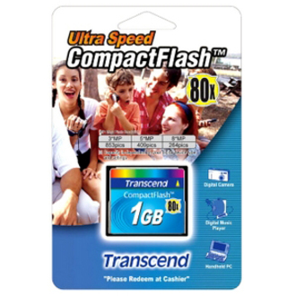 TS1GCF80 - SD MEMORY CARD - 1GB - COMPACTFLASH CARD - SLC NAND FLASH - COMPACTFL