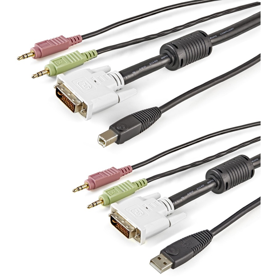 STARTECH Câble KVM USB DVI 4 en 1 avec audio et microphone mâle - 6 pi (USBDVI4N1A6)