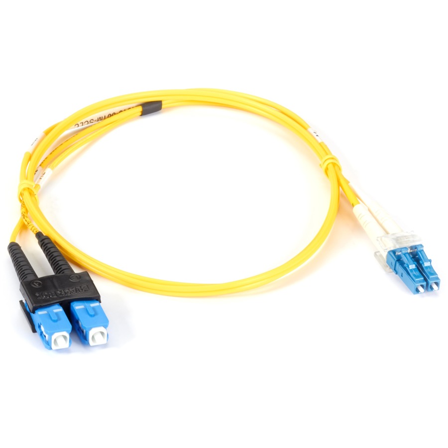 OS2 9/125 SINGLEMODE FIBER OPTIC PATCH CABLE - OFNR PVC, SC TO LC, YELLOW, 1-M (